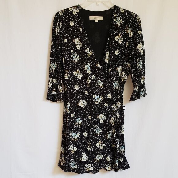 LOFT Pants - Loft - Black, Blue and White Floral Romper.  Size 2